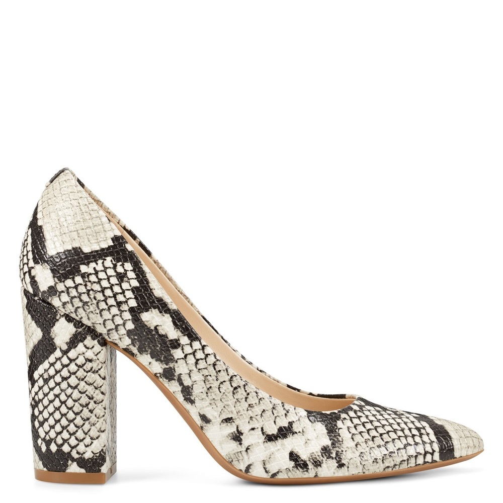 Nine West Snake/Python Block Heel Pumps Size 9.5 - Picture 11 of 13